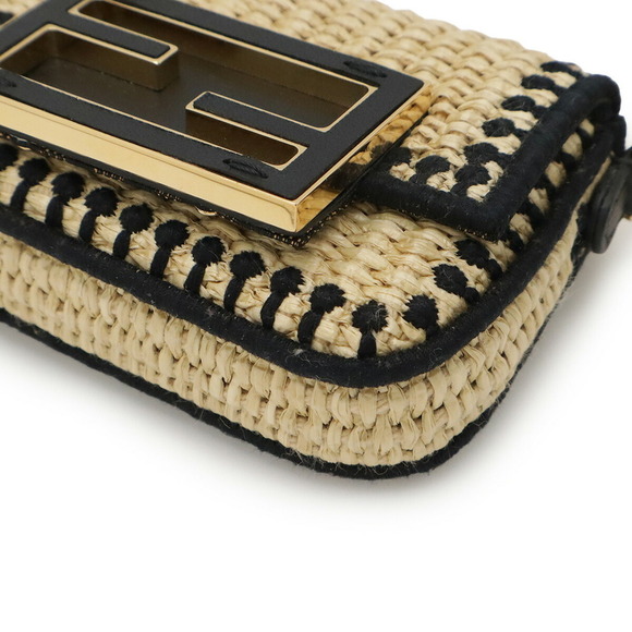 FENDI Black Raffia Shoulder Bag - Picture 4 of 10